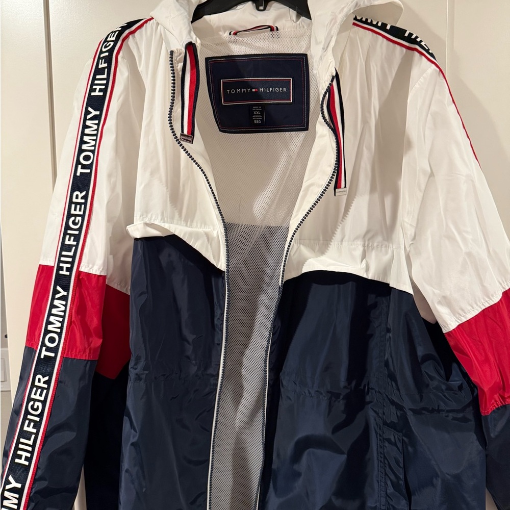 Tommy Hilfiger Red, White, and Blue Hooded Jacket